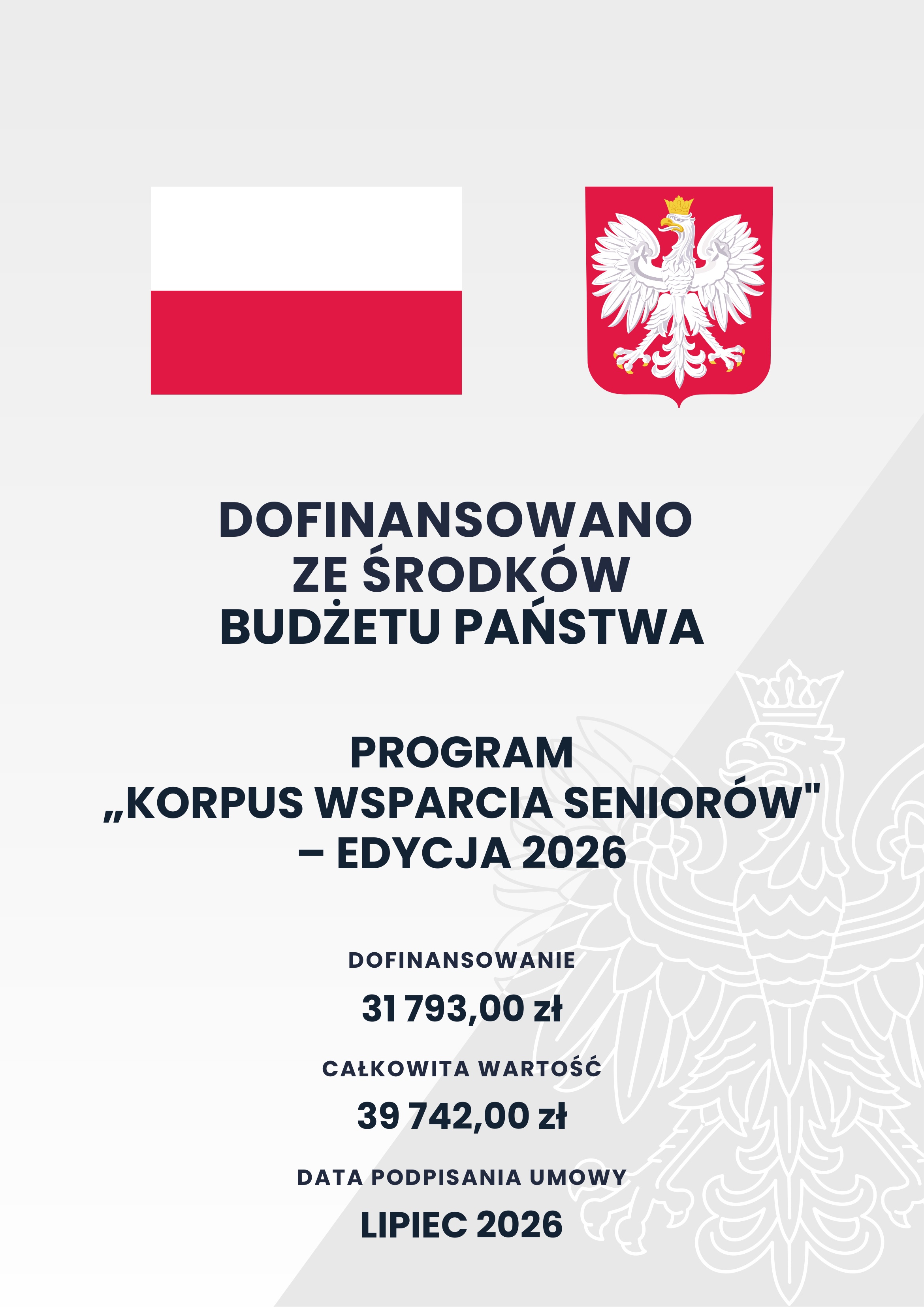 Plakat programu Korpus Wsparcia Seniorów