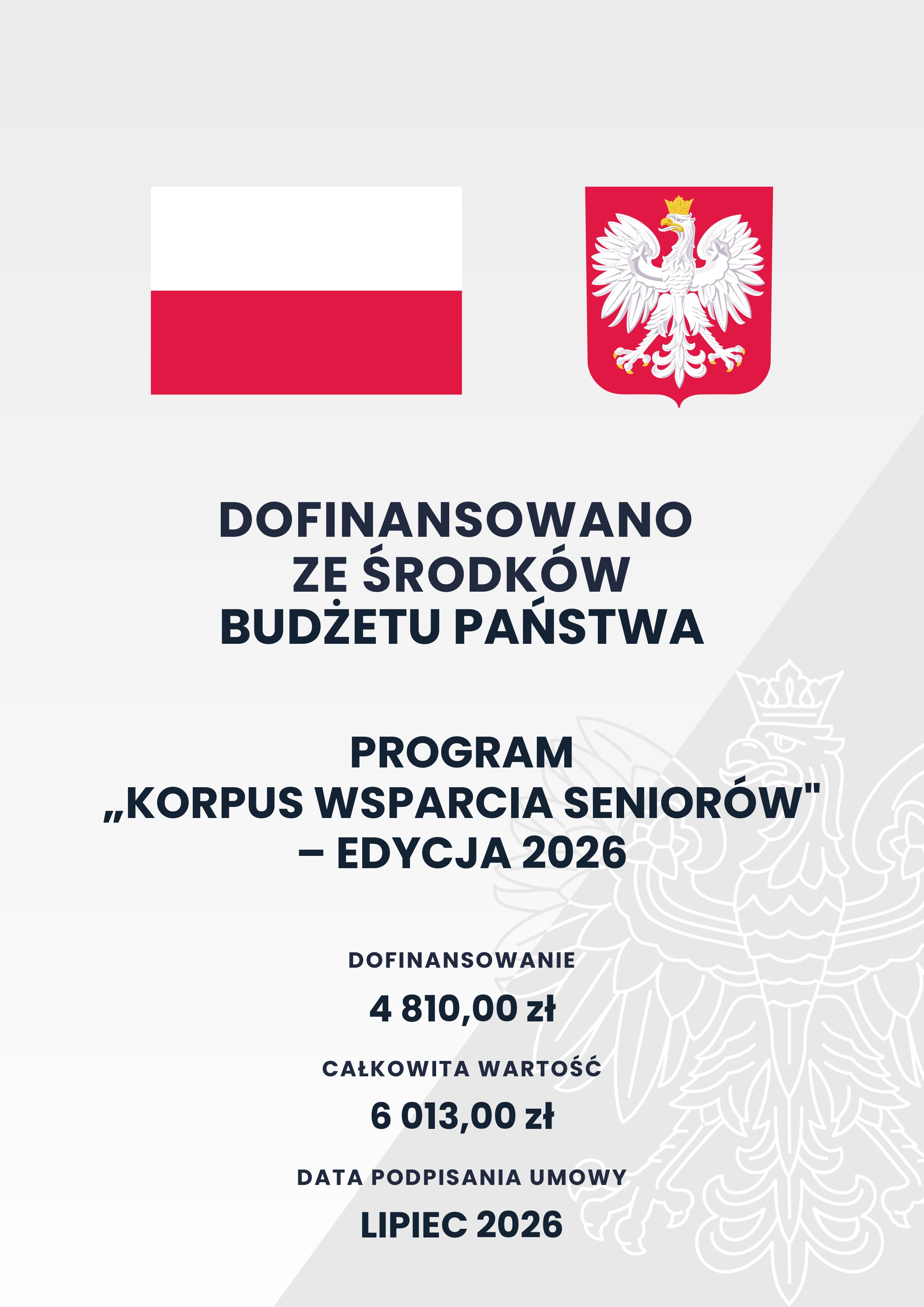 Plakat programu Korpus Wsparcia Seniorów