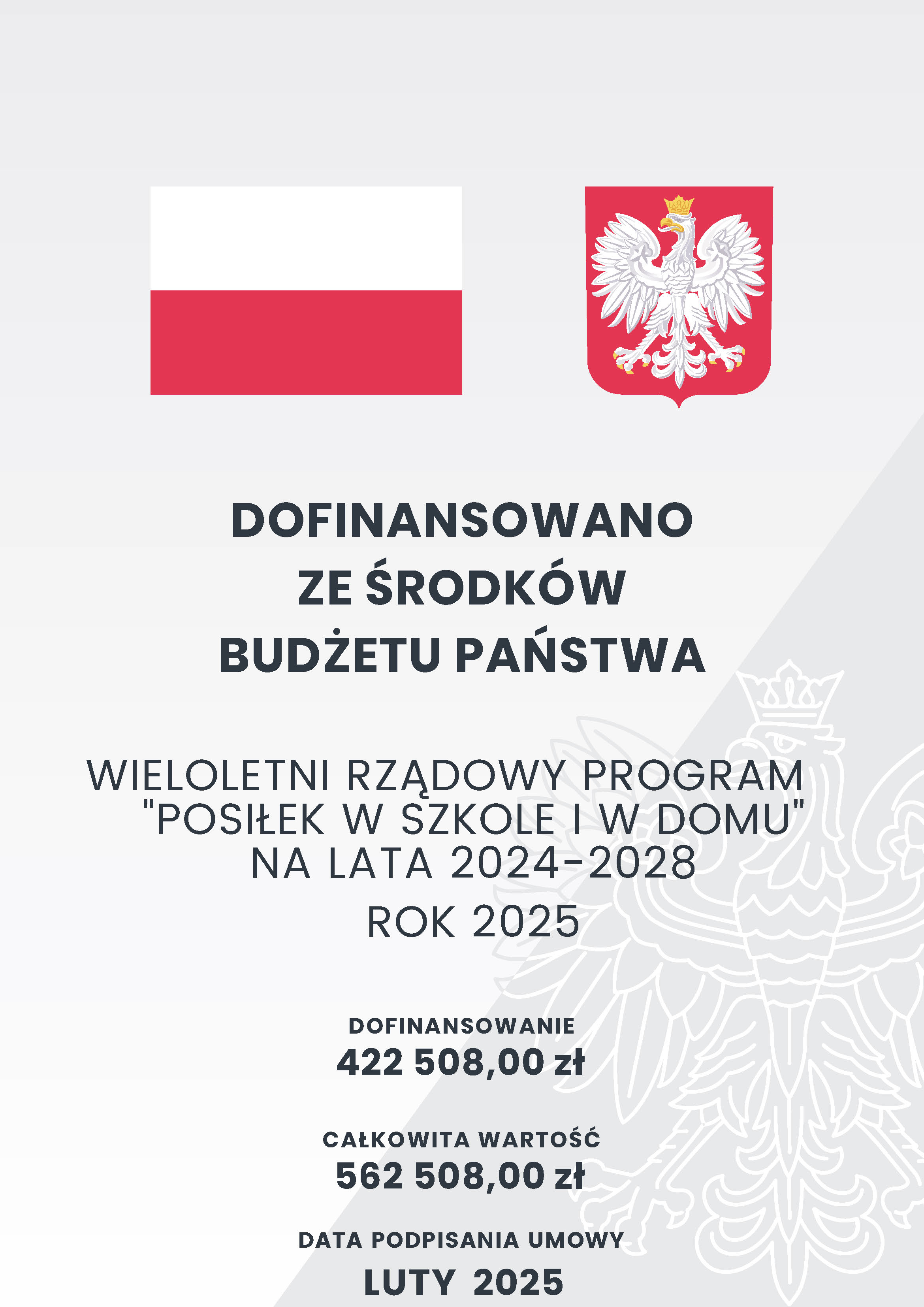 Plakat programu Posiłek w domu i w szkole