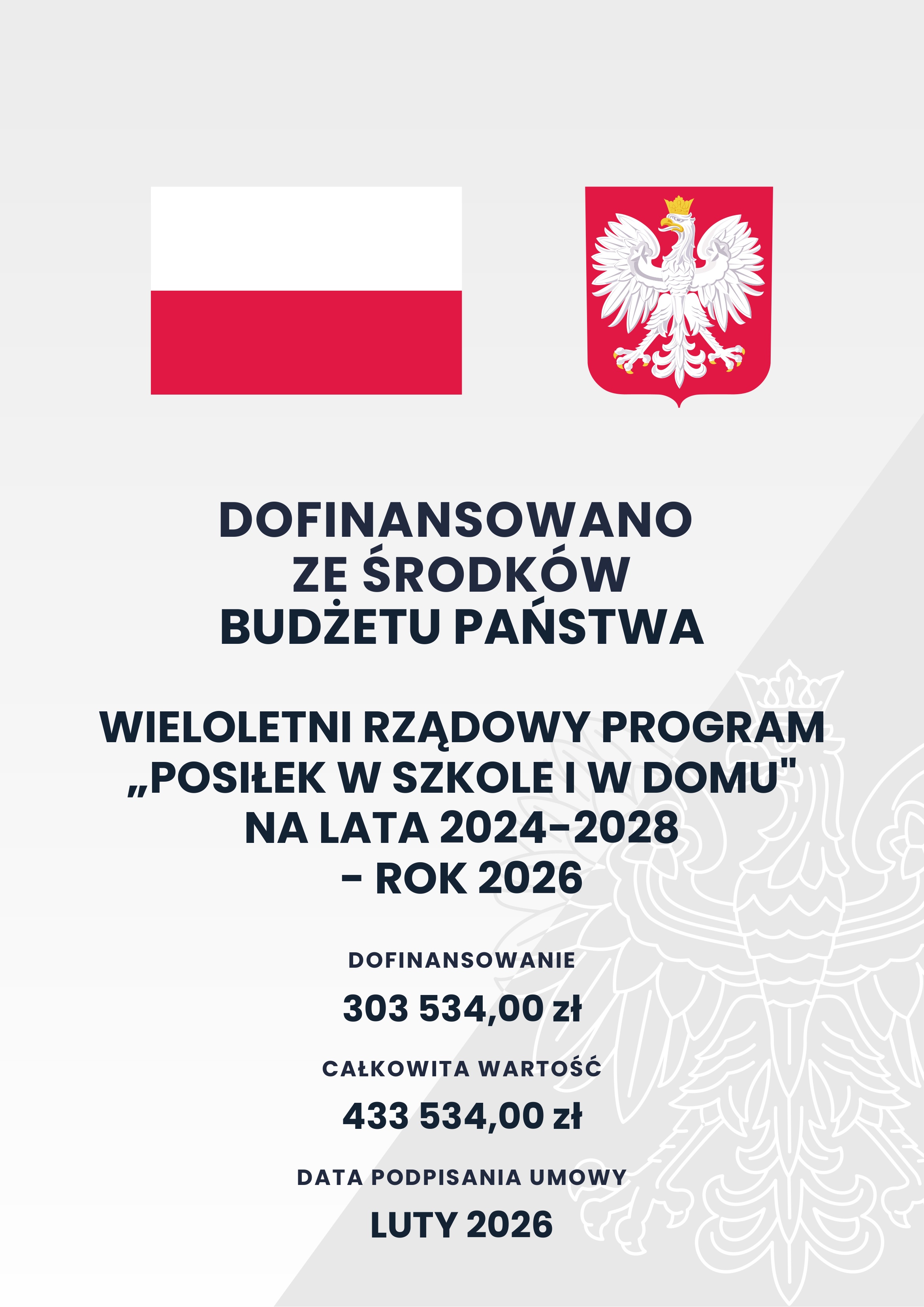 Plakat programu Posiłek w domu i w szkole