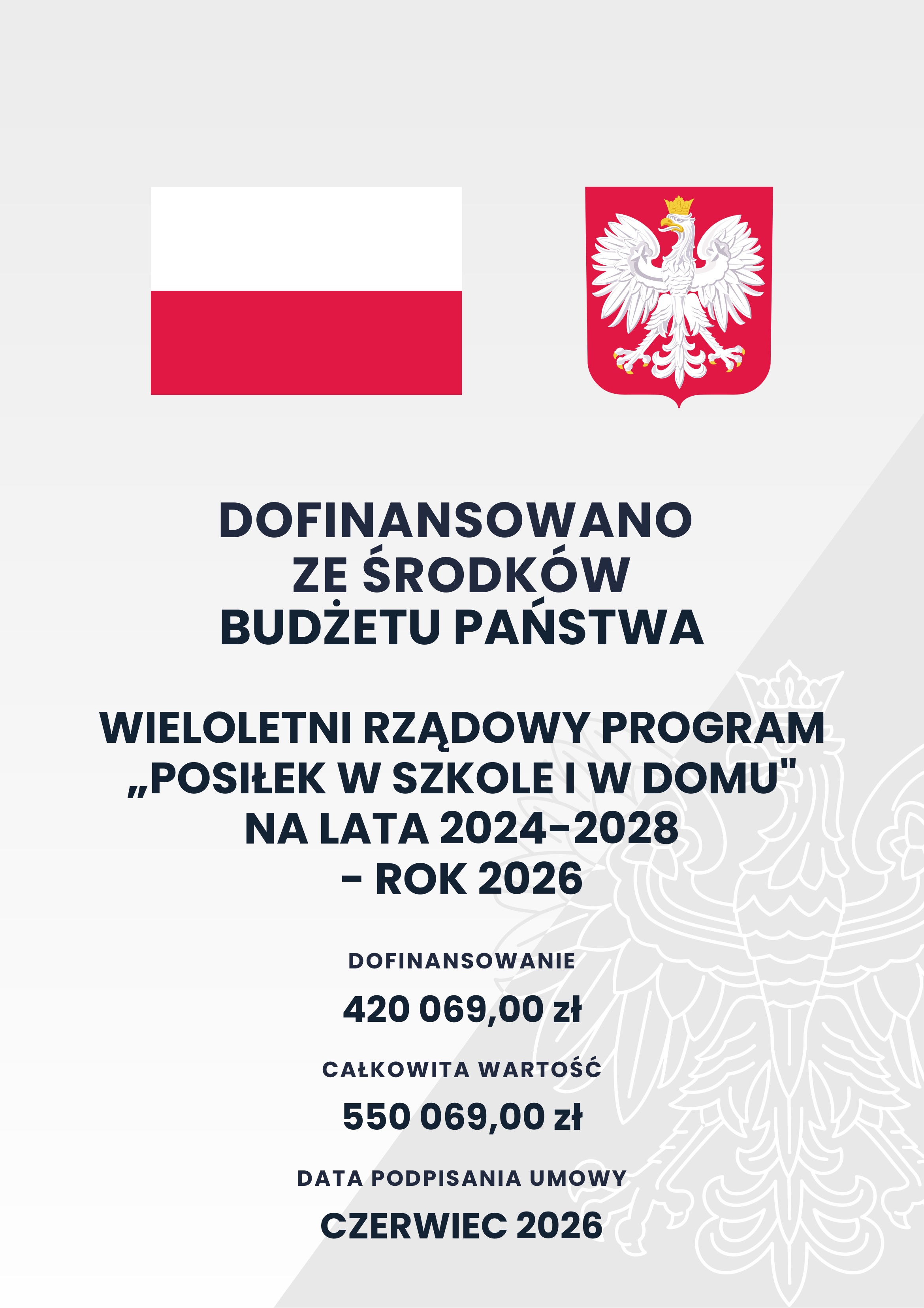 Plakat programu Posiłek w domu i w szkole